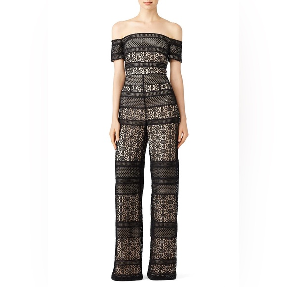 Monique Lhuillier Pants - Monique Lhuillier Bicolor Lace Jumpsuit
 size 0• Very Good Condition MRSP $280
